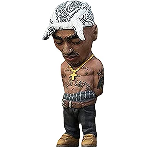 LIDE Legend-Commemorative Resin Ornaments Peculiar and Lnteresting Rap Music Star Resin Sculptures Handmade Arte Hip Hop Collection Figurines Best Gag Gift for Friends (Tupac-White)