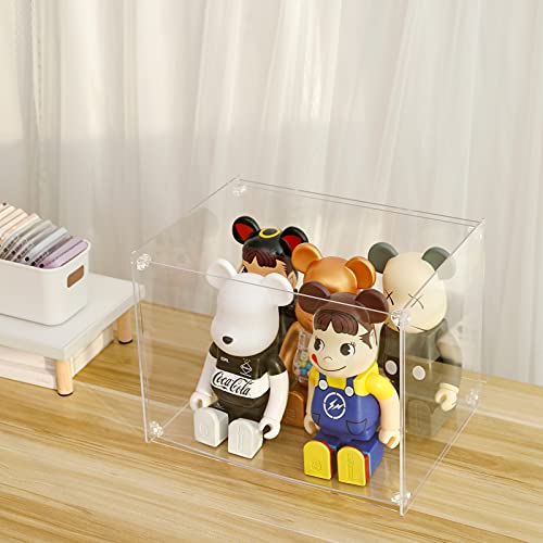 Yesesion Clear Acrylic Display Cases for Collectibles, Large Action Figures Display Box for Doll, Toys, Model Car, Assemble Countertop Showcase Stand for Home/ Cabinet Organizer, 9.8 x 9.8 x 14 Inches