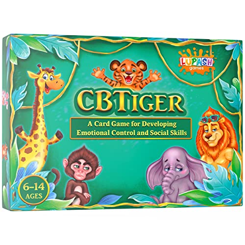Lupash Games CBTiger Therapy Card Game for Kids – Develop Social Skills – Practice Emotional Awareness – and Improves Anger Control – for Counselors, Therapists, Teachers ,and Parents