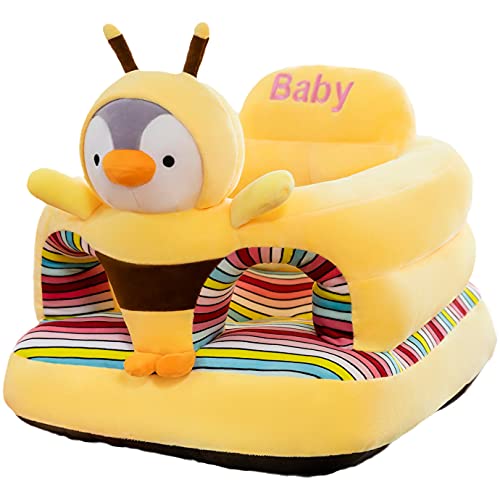 Baby Support Seat, Cute Baby Sofa Chair for Sitting Up, Comfy Plush Infant Seats (Penguin,W17.5″ x H17.5″)