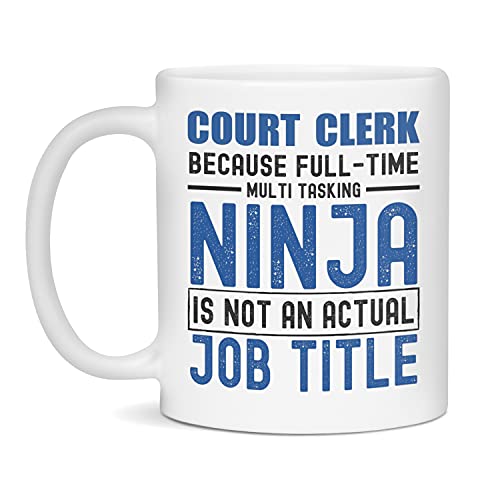 Court Clerk Ninja Funny Court Clerk Mug Gift, 11-Ounce White