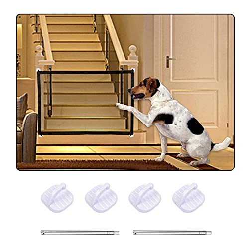 Pet Gate, Pet Safety Guard Mesh Dog Gate, Portable Folding Mesh Safety Dog Gate for Doorways, Stairways, Hallways, Easy to Install (43.3 x 28.5in)