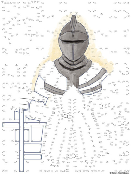 Medieval Knight Connect the Dots / Dot-to-Dot PDF