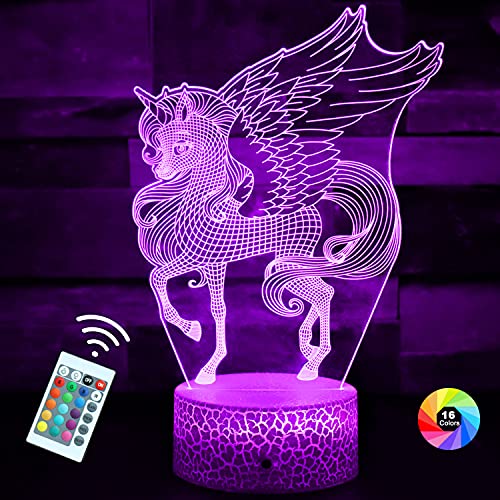 Unicorn Gifts Unicorn Night Light for Girl Toys 16 Colors Changing Dimmable Lamp Unicorn Toys 1 2 3 4 5 6 7 8 9+ Year Old Kids Birthday Gifts