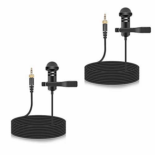 2-Pack Lavalier Lapel Microphone Compatible with Rode Wireless Transmitters Bodypack – TX/Wireless GO II/RODELINK Kit, Omnidirectional Condenser Mic for Vlog/Lectures/Broadcasters