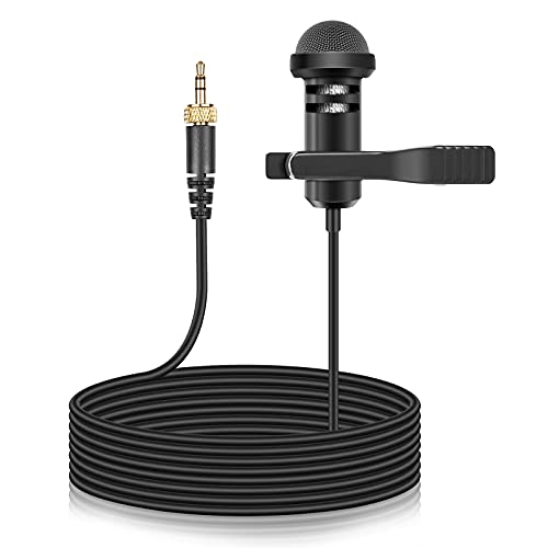 Lavalier Microphone Compatible with Rode Wireless Transmitter Bodypack – TX/Wireless GO II/RODELINK Kit, Omnidirectional Condenser Lapel Mic 3.5mm with Screw Lock, 5ft