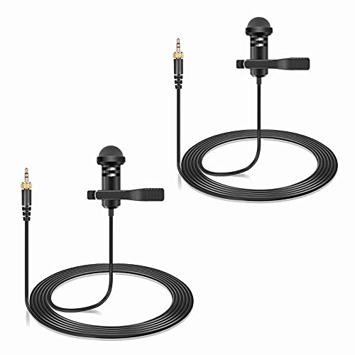 2-Pack Lavalier Lapel Microphone Compatible with Sennheiser Wireless System Bodypack Transmitter, Omnidirectional Condenser Mic for YouTube, Lectures, Living Performance