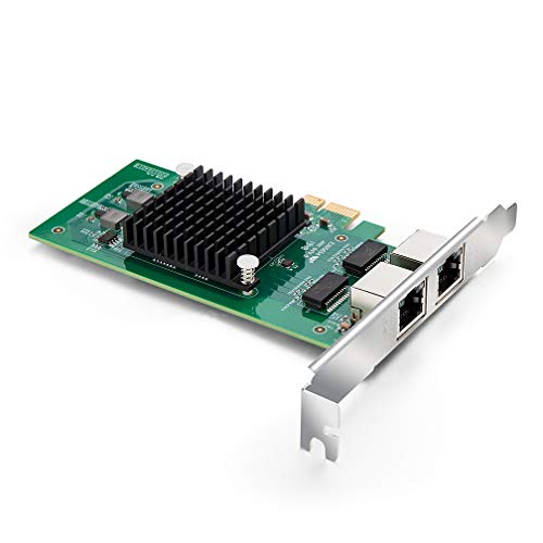 10/100/1000Mbps Gigabit Ethernet Network Interface Card (NIC) Dual Copper RJ45 Ports, with Intel 82576 Chip, Equivalent to Intel E1G42ET, PCIE 2.0 X1, Support Windows/Windows Server/Linux/VMware ESX