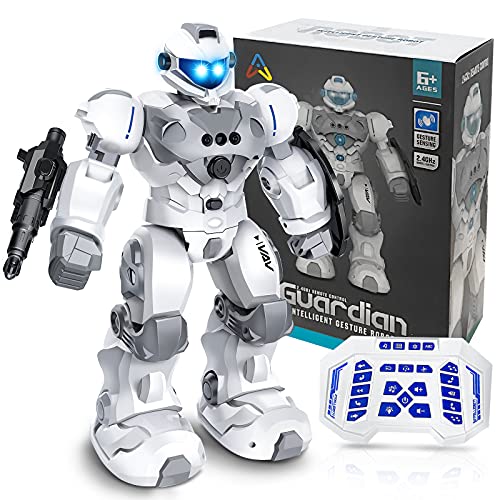 Toys for 6-10 Year Old Boys Girls, Remote Control Robot Gifts for Kids, Rechargeable Intelligent Programmable Robot Toys with 2.4GHz Gesture Sensing, Christmas Birthday Presents for kids age 6 7 8 9