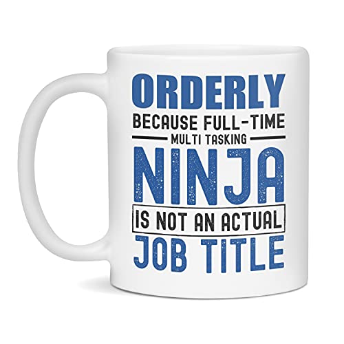 Orderly Ninja Funny Orderly Mug Gift, 11-Ounce White