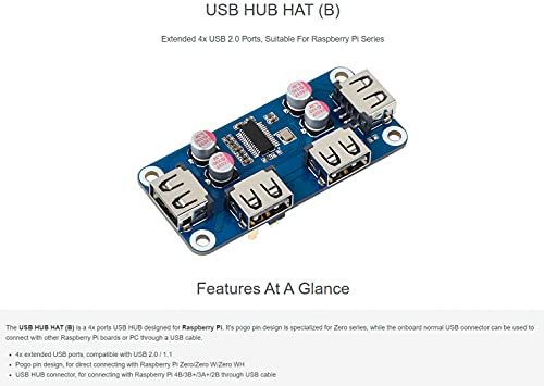 BFab USB HUB HAT (B) for Raspberry Pi 4B/3B+/3A+/2B/Zero/Zero W/Zero WH,with 4X USB 2.0 Ports patible with USB 2.0 / 1.1 | The Storepaperoomates Retail Market - Fast Affordable Shopping