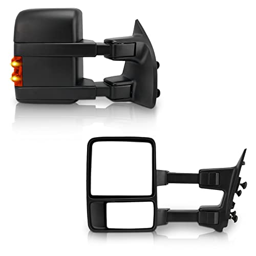 PZ TOWING MIRROR Replacement Fit For SUPER DUTY F250, F350, F450, F550 08-16 PAIR BLACK