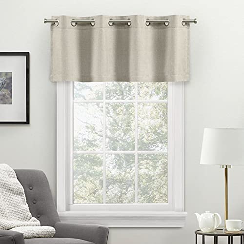 Exclusive Home Loha Light Filtering Grommet Straight Valance, 54″x18″, Natural