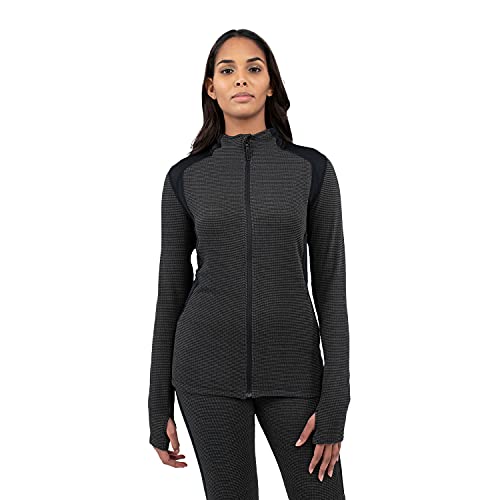Terramar Women’s Standard Fusion Full Zip, Brindle Black, Small | The Storepaperoomates Retail Market - Fast Affordable Shopping