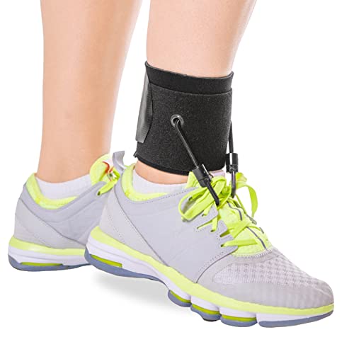 BraceAbility AFO Drop Foot Brace – Adjustable Dorsiflexion Soft Shoe Splint for Neuropathy Walking Exercise Assist, Gait Lifting Support, Charcot Marie Tooth (CMT) and Achilles Pain Treatment (S/M)