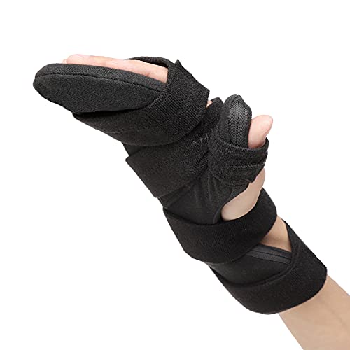 Scurnhau Stroke Resting Hand Splint, Hand Braces for Carpal Tunnel for Women and Men, Hand Stabilizer Night Support for Muscle Atrophy, Soft Hand immobilizer for Arthritis, Tendonitis, Stroke Patient, Pain Relief