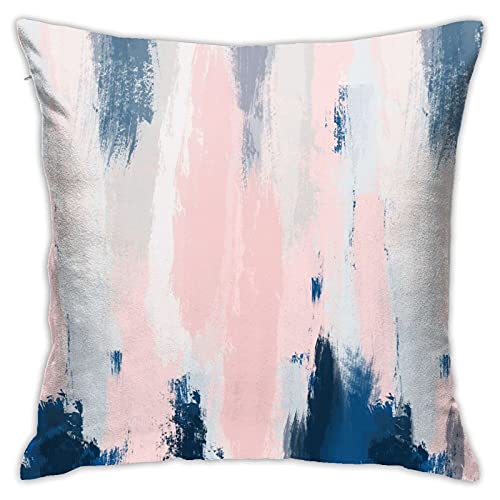 Nebra Abstract Blush and Blue Throw Pillow Covers Cozy Square Throw Pillowcases Home Decor for Bed Couch Sofa Living Room Cushion Cover 18*18inch, One Size
