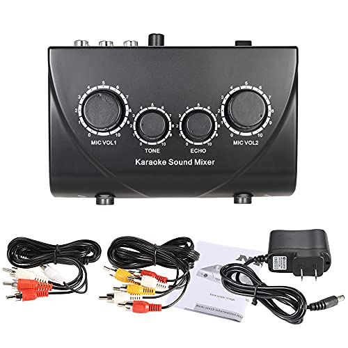 Btuty Karaoke Sound Mixer Dual Mic Inputs With Cable N-1 Black Color | The Storepaperoomates Retail Market - Fast Affordable Shopping