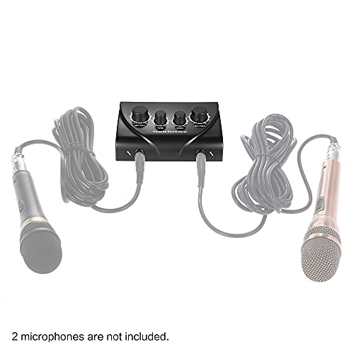 Btuty Karaoke Sound Mixer Dual Mic Inputs With Cable N-1 Black Color | The Storepaperoomates Retail Market - Fast Affordable Shopping