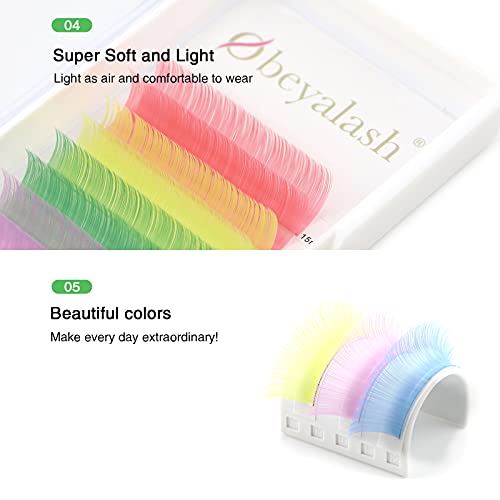 Colored Lash Extensions Classic Mix 6 Colors Rainbow Pink Yellow Green Purple White Blue Color Lashes Extension Obeyalash Colored Individual Eyelash Extension 0.07 D Curl (Mixed Candy Color 14mm) | The Storepaperoomates Retail Market - Fast Affordable Shopping