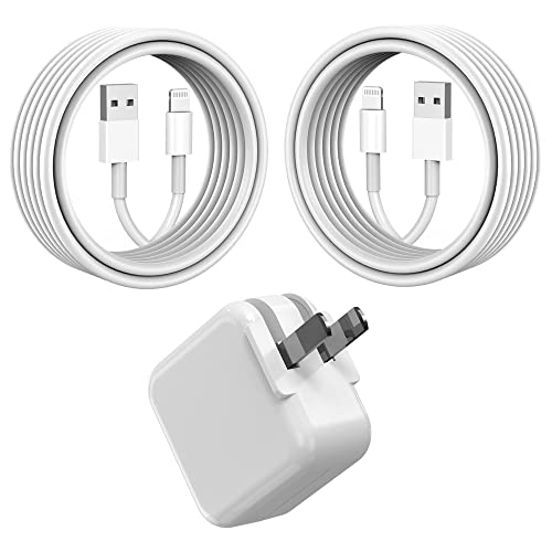 iPad Charger, 12W iPad Charger Fast Charging [Apple MFi Certified] iPad Charger Block Foldable Portable Travel Plug with 2Pack 6FT iPad Charger Cord Lightning Cable Compatible with iPad, iPhone