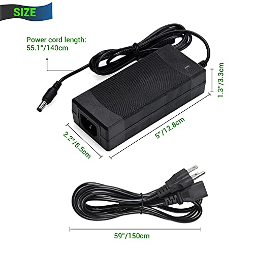 Facmogu 3 Prong US Plug 12V 5A 60W AC to DC Power Supply Adapter, 5.5×2.1mm & 2.5mm Plug, AC 100-240V to DC 12V Switching Transformer Converter for CCTV Camera LED Strip LCD Screen DVD Players | The Storepaperoomates Retail Market - Fast Affordable Shopping