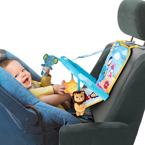 Itomoro Car Seat Toys for Infant, Baby Car Toys Rear Facing, Three Kickable and Playable Cute Dolls with Sounds, Baby Car Accessories Suitable for 0-6-12 Months, Best Car Travel Companion