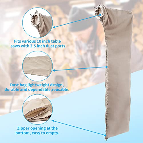 Table Saw Dust Collector Bag for Bosch/Rigid/Ryobi/DeWalt/Kobalt/Skilsaw/Craftsman/Porter/Cable/Delta/Makita/Metabo 10″ TableSaws | Universal 2.5″ inch Dust Port (2 Pack) | The Storepaperoomates Retail Market - Fast Affordable Shopping