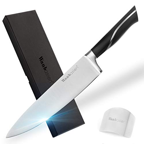 Wanbasion Chef Knife Stainless Steel Knives, High Carbon Steel Chef Knife 8 inch, Sharp Cutting Kitchen Knife for Meat Cutting Cooking