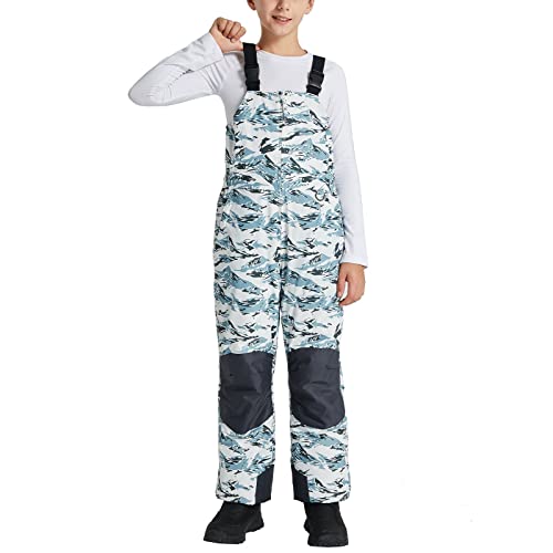 BALEAF Kid’s Snow Bibs Insulated Waterproof Overalls for Boys/Girls Youth Winter Ice Fishing Snowsuit Ski Pants Mountain Pattern Size L