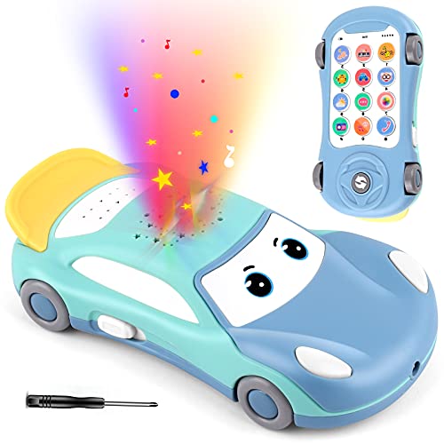 Baby Toy for 1 Year Old Boy Kids Phone Cars Early Education Learning Baby Musical Car Phone Toys with Star Light and Sound Toy Star Projector Music Gifts for Toddlers 1 2 3 Year Old Boys Girls