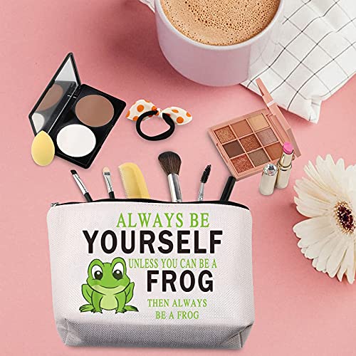 TSOTMO Frog survival kit Makeup Bag Gift Frog Lover Gifts Always Be Yourself Unless You Can Be A Frog Then Always Be A Frog Cosmetic Bag Motivational Gift (Be Frog) | The Storepaperoomates Retail Market - Fast Affordable Shopping