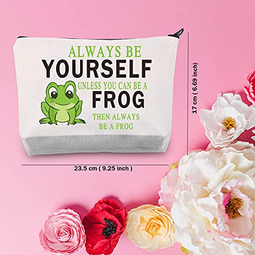 TSOTMO Frog survival kit Makeup Bag Gift Frog Lover Gifts Always Be Yourself Unless You Can Be A Frog Then Always Be A Frog Cosmetic Bag Motivational Gift (Be Frog) | The Storepaperoomates Retail Market - Fast Affordable Shopping