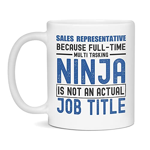 Sales Representative Ninja Funny Sales Representative Mug Gift, 11-Ounce White