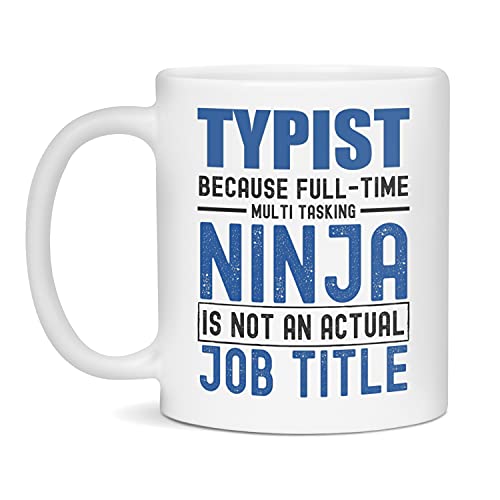 Typist Ninja Funny Typist Mug Gift, 11-Ounce White