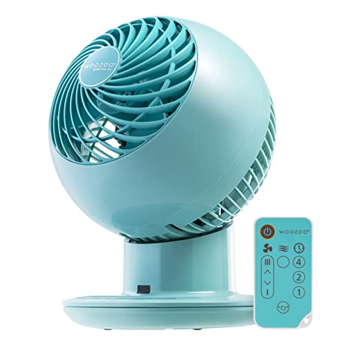 IRIS USA WOOZOO Oscillating Fan, Vortex Fan, Remote Equipped 4-in-1 Fan w/ Timer/ Multi Oscillation/ Air Circulator/ 5 Speed Settings, 82ft Max Air Distance, Medium, Blue