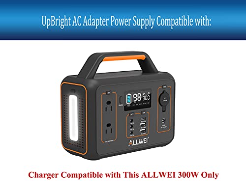 UpBright New Global AC/DC Adapter Compatible with ALLWEI 300W 280Wh Portable Power Station Peak 600W Solar Generator 78000mAh CPAP Backup Lithium Battery Pack SGR-PPS300-2 Power Supply Battery Charger | The Storepaperoomates Retail Market - Fast Affordable Shopping