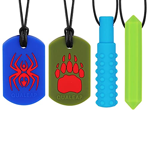 Select Chew Necklace for Kids Boys – Silicone Chew Pendant Jewelry for Autism, ADHD, Baby Nursing or Special Needs – Chewing Necklace for Boys (Multicolor)