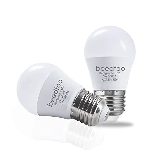 LED Refrigerator Light Bulbs Small 40 Watt Light Bulbs A15 Led Bulbs White 5000k Mutifunctional Celling Fan Bulbs Small Light Bulb Led E26 Daylight Waterproof Non-dimmable