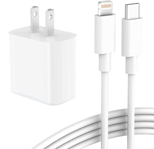 iPhone 14 20W Apple Certified USB C Fast Charger for iPhone 14/14 mini/14 Pro/14 Pro Max, 13/12/11 Pro Max, XS/XR/X/8/SE, iPad 9th, 4ft MFI Type-C to Lightning Cable
