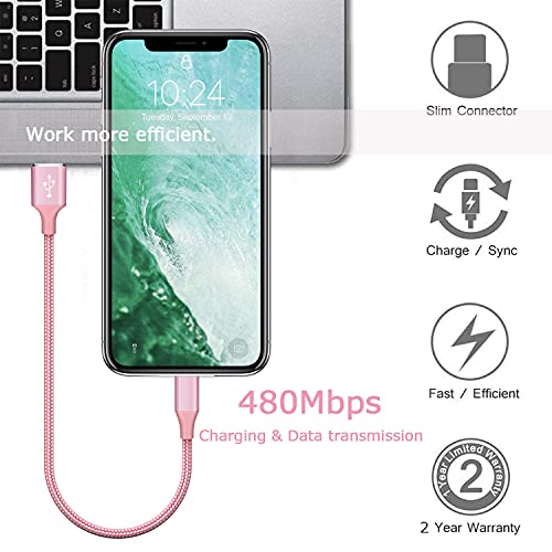 Short iPhone Charger（2pack 1Ft） Apple Mfi Certified Lightning Cable Fast Charging Nylon Braided Phone USB Charger Cord for iPhone 12Pro Max/12/11 /Xr/X/MaX10/8 Plus/7/6/6s/5c/SE/iPad Air Mini | The Storepaperoomates Retail Market - Fast Affordable Shopping