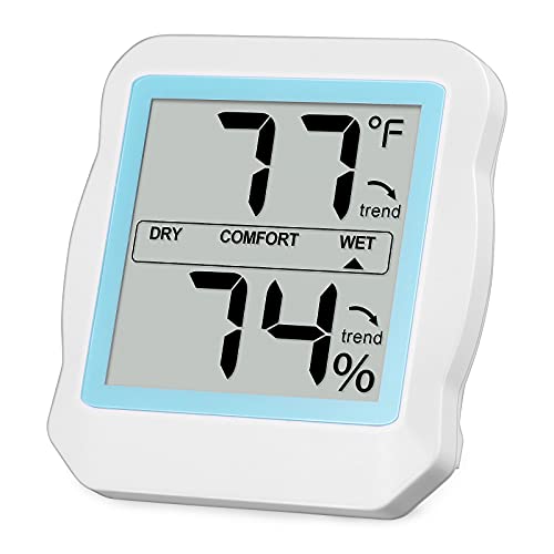 odorsin Hygrometer Digital Thermometer, Temperature Humidity Sensor Indoor Thermometer with Temperature and Humidity Monitor Mini Humidity Meter Thermometer Used in Home, Office, Garden, Cigar box