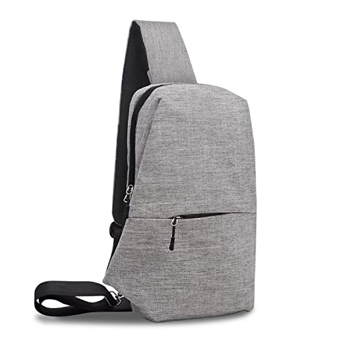 Sling Bag for Men Women Shoulder Backpack Chest Bags Crossbody Daypack for Travel Hiking Camping Outdoor Trip (Gray)