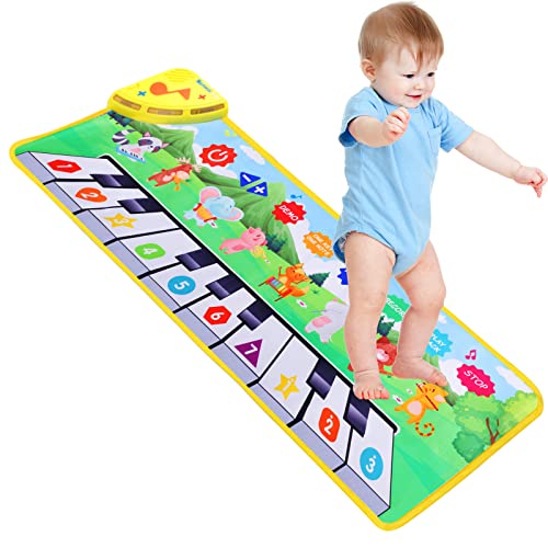 Ywen Baby Piano Toys Toys for 1 Year Old Boy Gifts, Musical Toys for Toddler 1-3,Floor Piano Learning Toys for 1 Year Old,38.5 Inch 8 Musical Instruments Music Mat,1st Girl Birthday