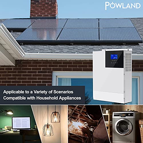 POWLAND 3000W Solar Inverter, 24V DC to 110V 120V AC, Off-Grid Inverter, Pure Sine Wave, Built-in 60A MPPT Charge Controller, for 24V Lead Acid or Lithium Battery | The Storepaperoomates Retail Market - Fast Affordable Shopping