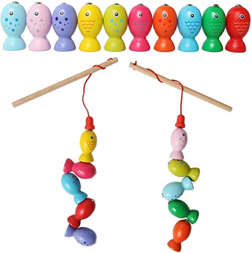 Wooden Fishing Game Montessori Toys for Toddlers Magnetic Cat-Shape Fishing Toy Fine Motor Skill Learning with Fishing Pole Fishes Preschool Gifts for Kids Children | The Storepaperoomates Retail Market - Fast Affordable Shopping