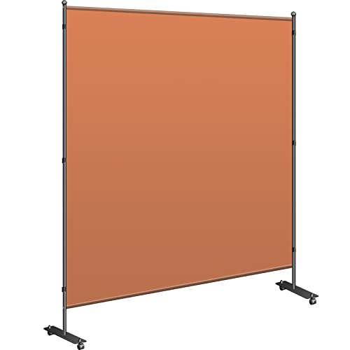 VEVOR Office Partition 71″ W x 14″ D x 72″ H Room Divider w/Thicker Non-See-Through Fabric Office Divider Portable Office Divider Reddish Brown Room Partition for Room Office Restaurant