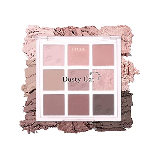 ETUDE Play Color Eyes | 9 Color Eyeshadow Palette With Soft & Pure Contour Shades (Dusty Cat)