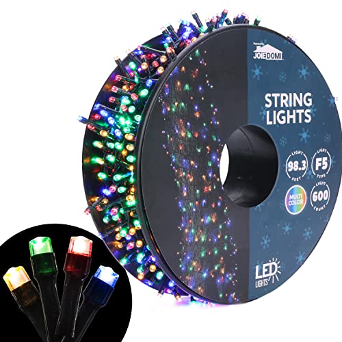 Joiedomi 600 LED 98.3ft Christmas String Lights for Indoor & Outdoor Decorations, Christmas Events, Christmas Eve Night Decor, Christmas Tree, Eaves (Multi Color with Reel)