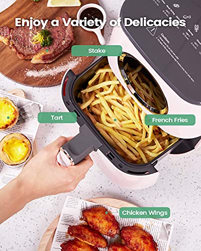 [NEW] KOOC Large Air Fryer, 4.5-Quart Electric Hot Oven Cooker, Free Cheat Sheet for Quick Reference Guide, LED Touch Digital Screen, 8 in 1, Customized Temp/Time, Nonstick Basket, Pink | The Storepaperoomates Retail Market - Fast Affordable Shopping